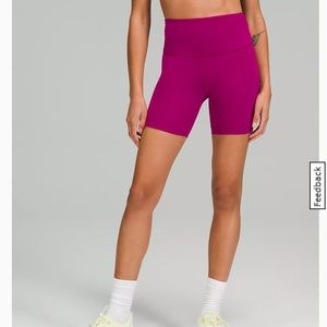 Lululemon Wunder Train high rise short 6” in Magenta Purple